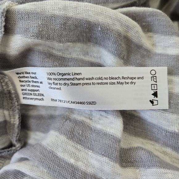 Eileen Fisher Women's Striped 100% Organic Linen Shift Tunic Shirt Dress Size PM - Picture 11 of 14